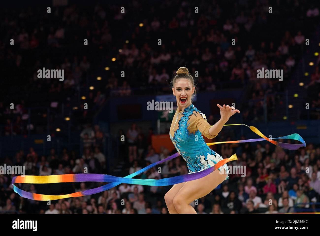 Cyprus' Anastasia Pingou during Rhythmic Gymnastics, Team Final and