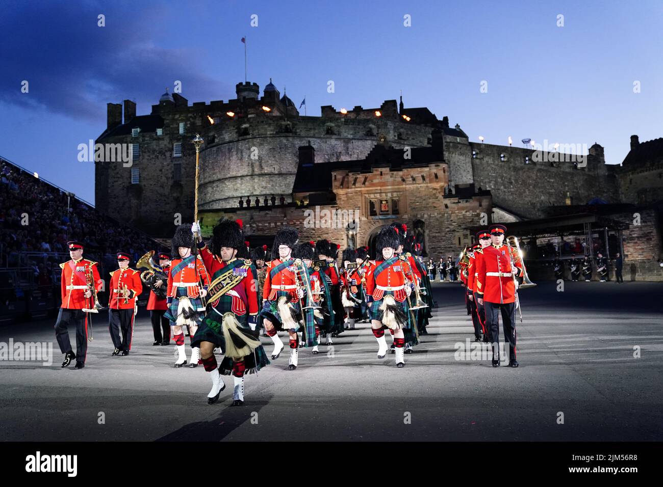 Members of the Massed Pipes and Drums taking part in the Royal