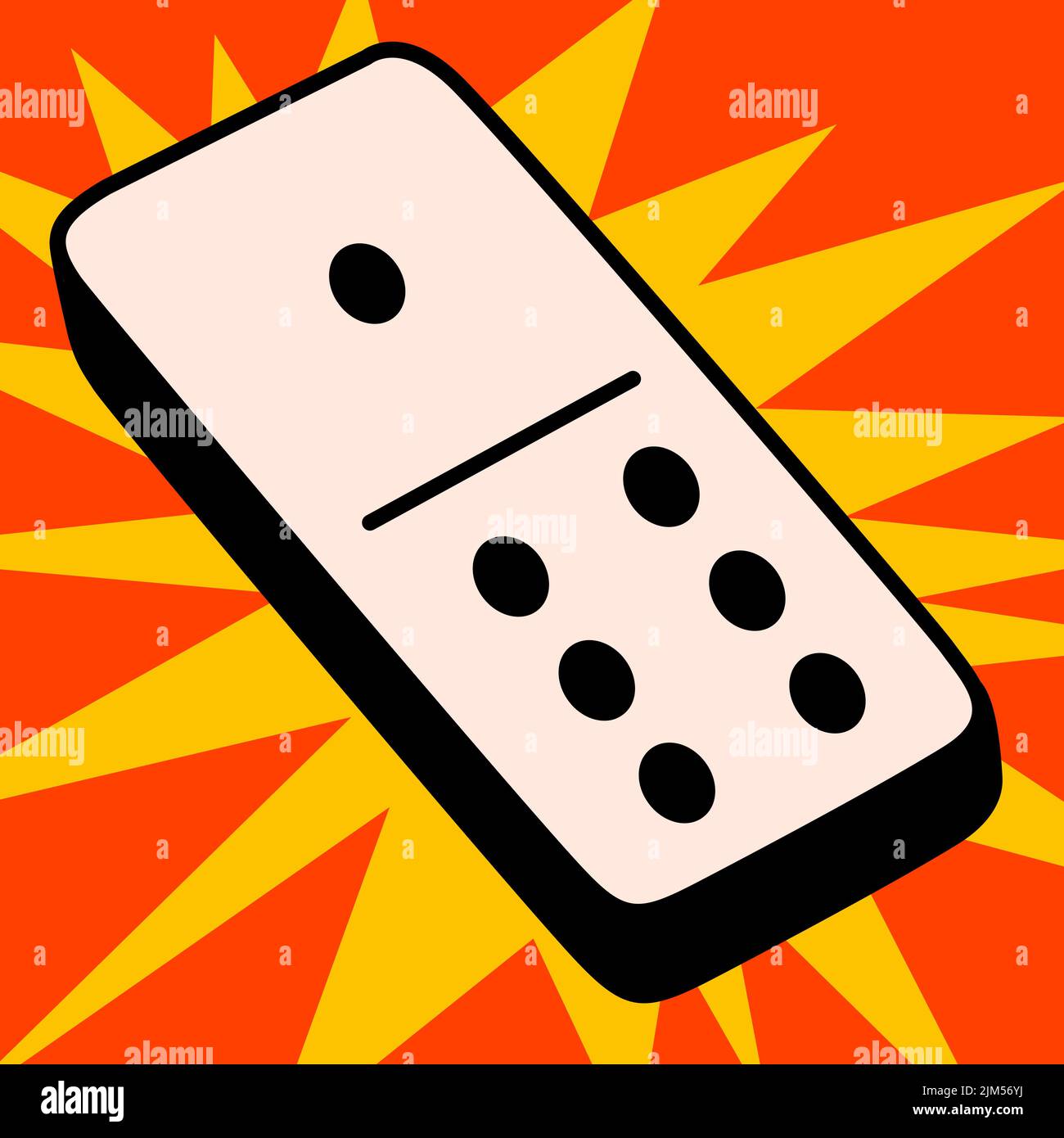 Cartoon vector funny cute Comic characters, domino. Stock Vector