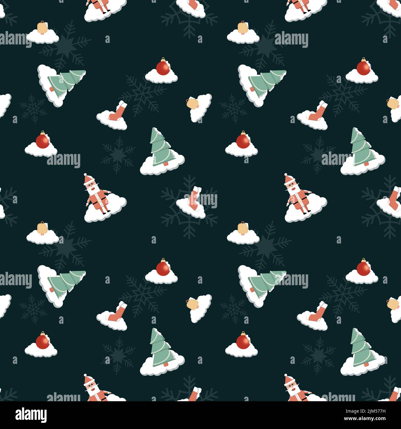 A vector of Christmas themed icons - seamless pattern Stock Vector ...