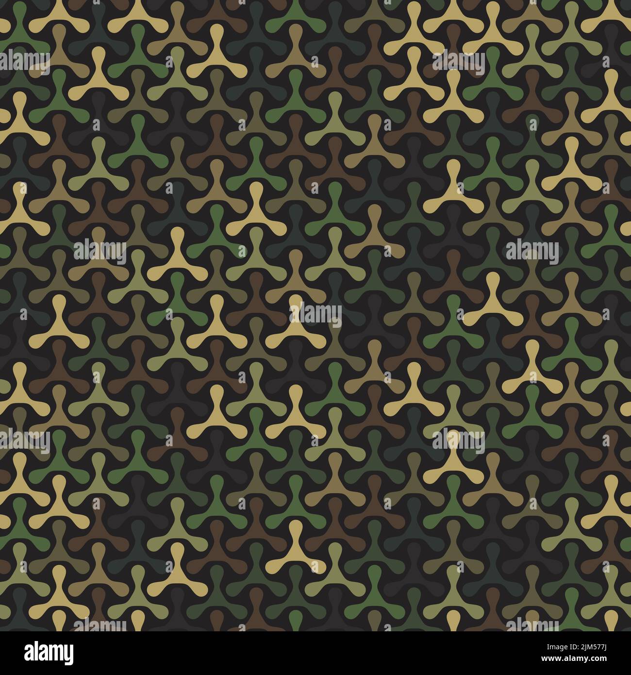 Seamless Geometric Swamp Camo Triplex Shapes on Background Vector Pattern Stock Vector