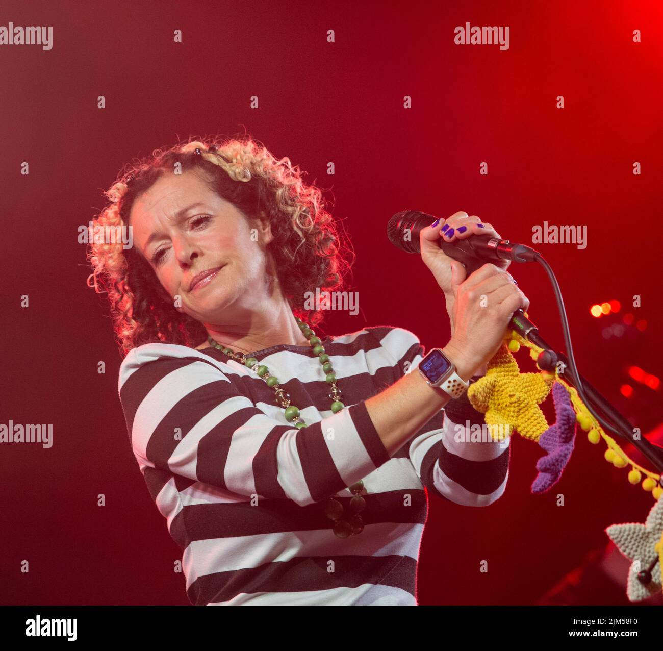 Sidmouth, 4th August 2022 Kate Rusby headlines the bill at the Sidmouth Folk Festival as she celebrates 30 years in her unofficial role as the Queen of British folk music. Tony Charnock/Alamy Live News Stock Photo