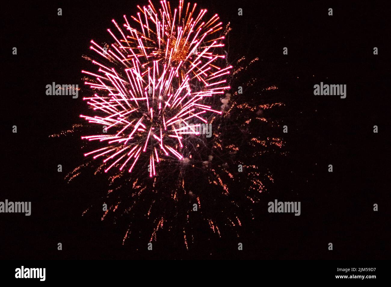 LA Maddalena, Sardinia, Italy. Fireworks display 22 july 2022 Stock