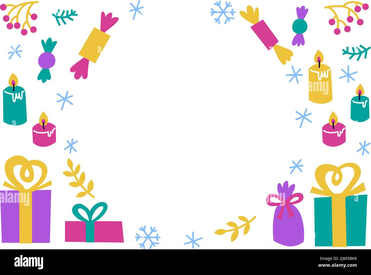 Winter holiday frame with space for text. Stock Vector