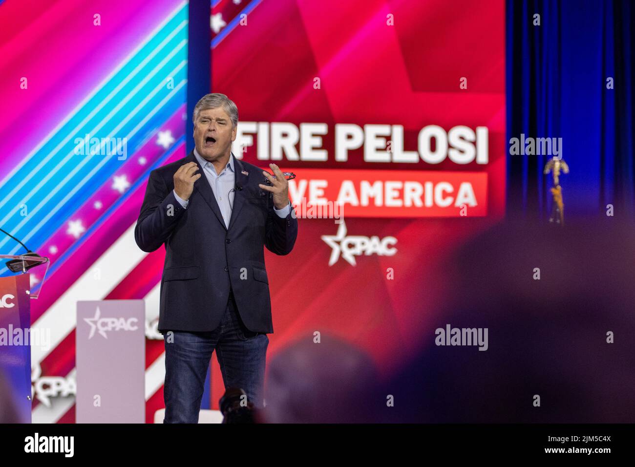 Dallas, USA. 04 Aug 2022. Sean Hannity delivers remarks at the Conservative Political Action Conference. Credit: Valerio Pucci / Alamy Stock Photo