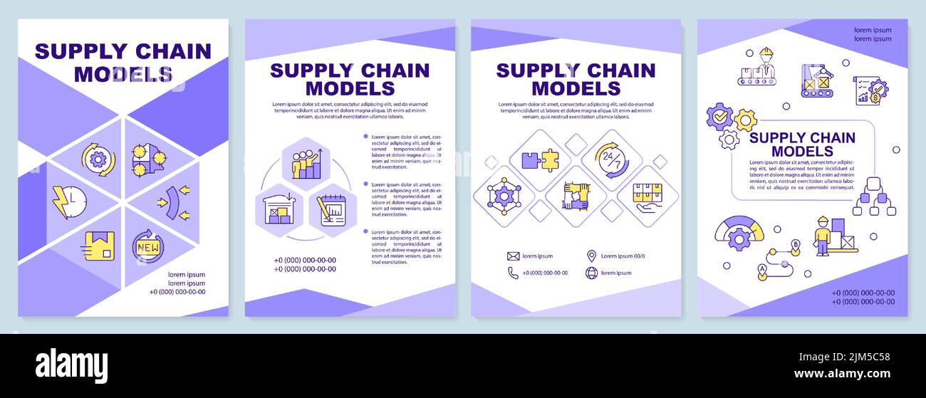 Supply chain models purple brochure template Stock Vector Image & Art ...