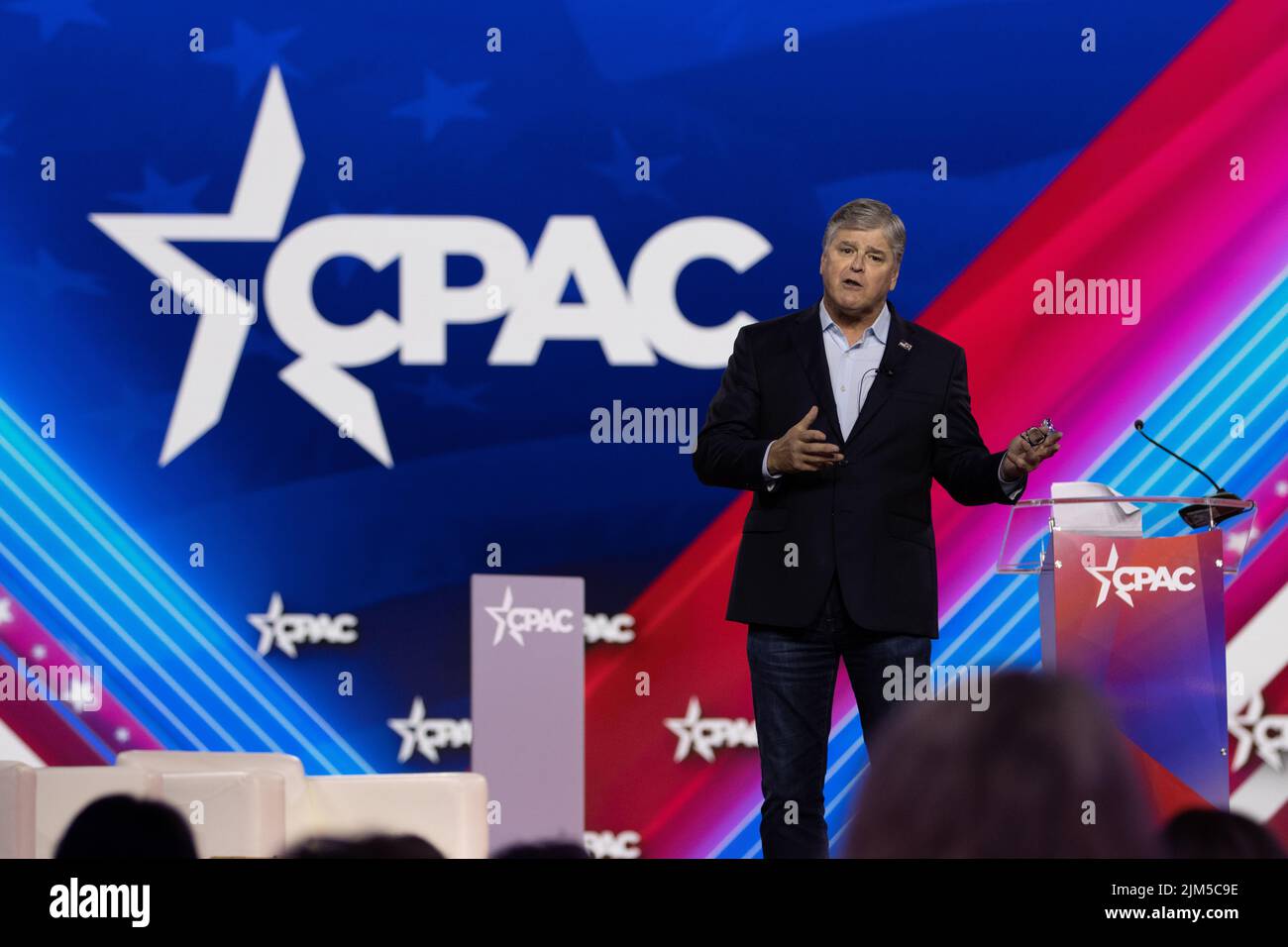 Dallas, USA. 04 Aug 2022. Sean Hannity delivers remarks at the Conservative Political Action Conference. Credit: Valerio Pucci / Alamy Stock Photo