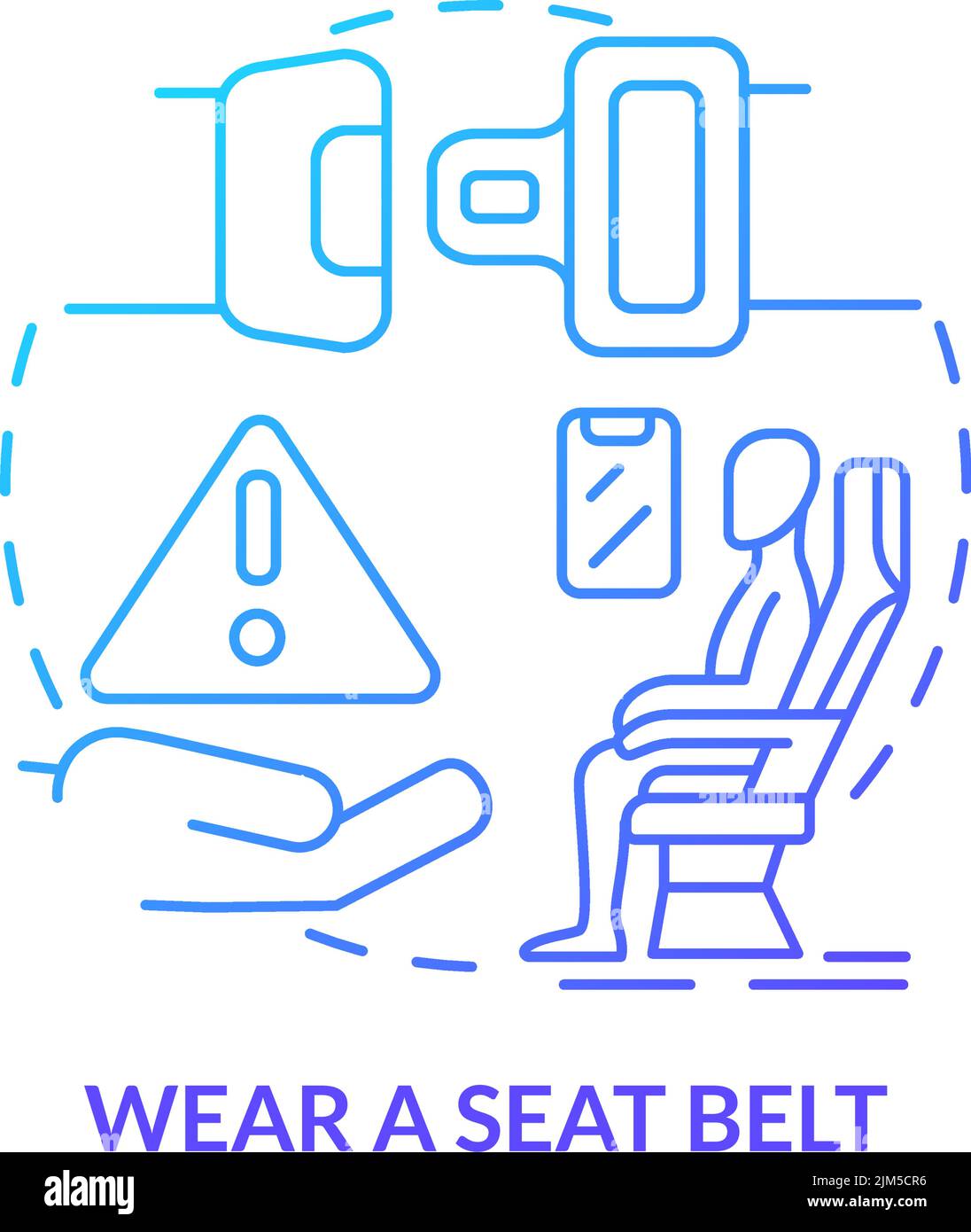 Wear seatbelt blue gradient concept icon Stock Vector