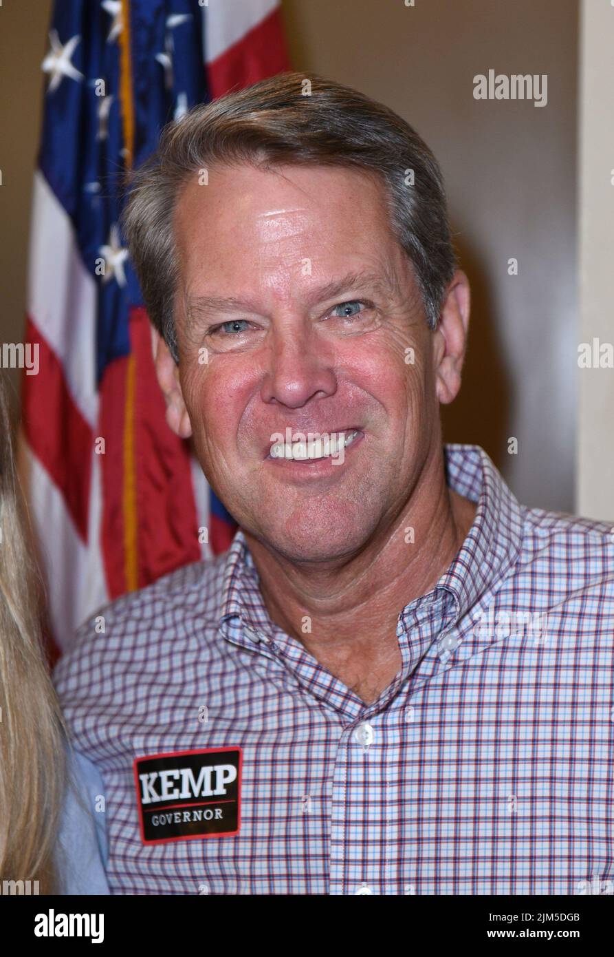 Blairsville, GA, USA. 4th Aug, 2022. Brian Kemp at a public appearance for Florida Governor Brian Kemp Meet and Greet, Blairsville Community Center, Blairsville, GA August 4, 2022. Credit: Derek Storm/Everett Collection/Alamy Live News Stock Photo