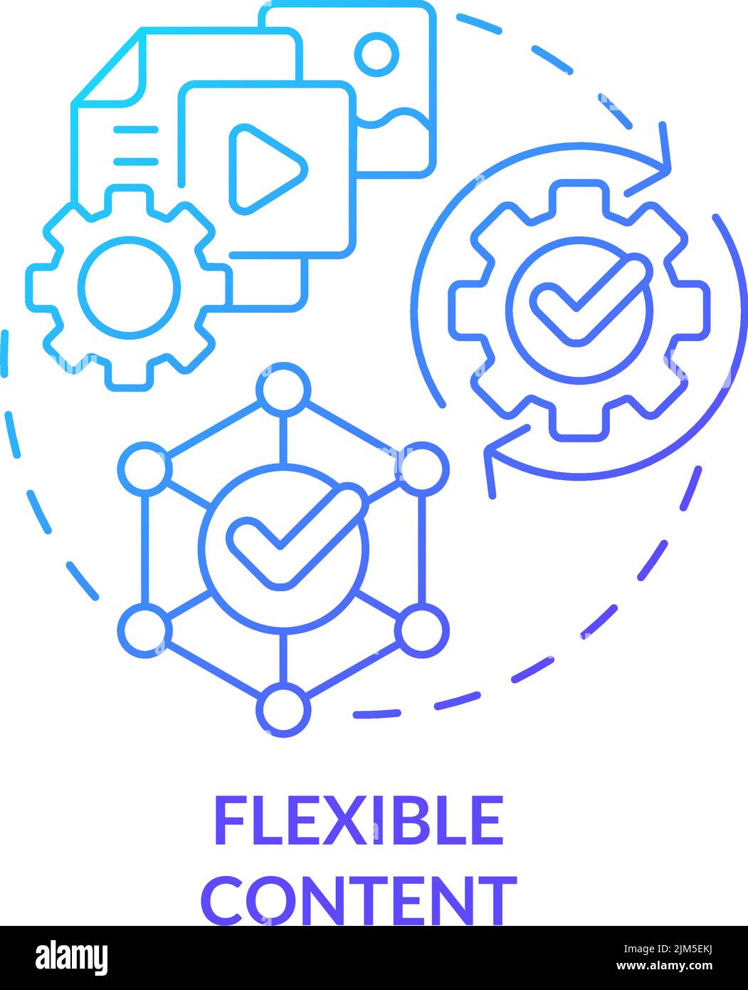 Flexible content blue gradient concept icon Stock Vector Image & Art ...