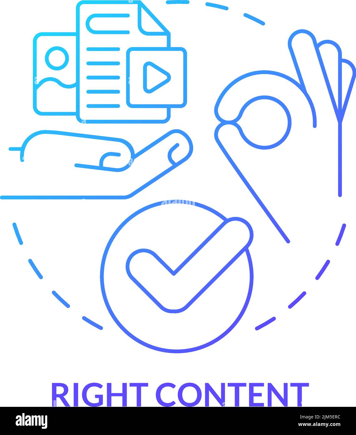 Right content blue gradient concept icon Stock Vector Image & Art - Alamy