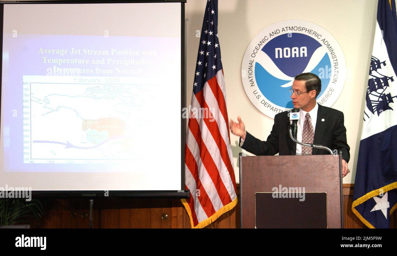 Office of the Secretary Spring Weather Outlook Press Conference Stock