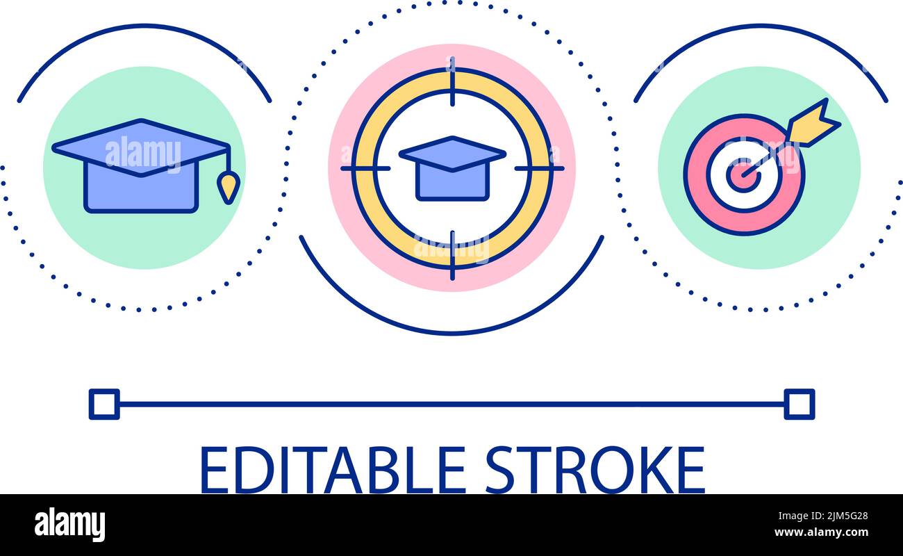Educational goals setting loop concept icon Stock Vector