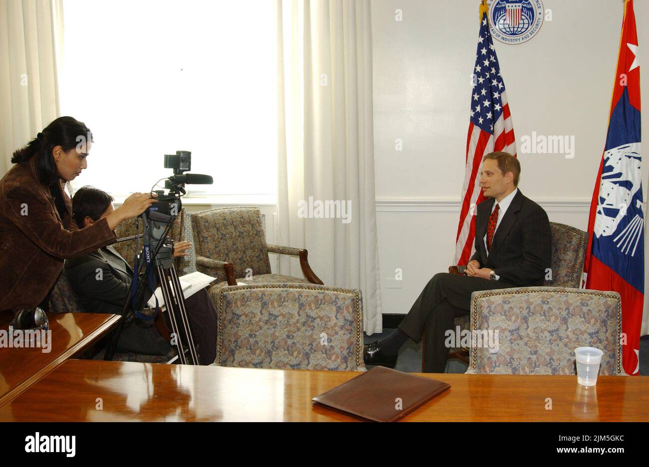 Bureau of Industry and Security - Candid Photos of Peter Lichtenbaum Before Press Interview Stock Photo