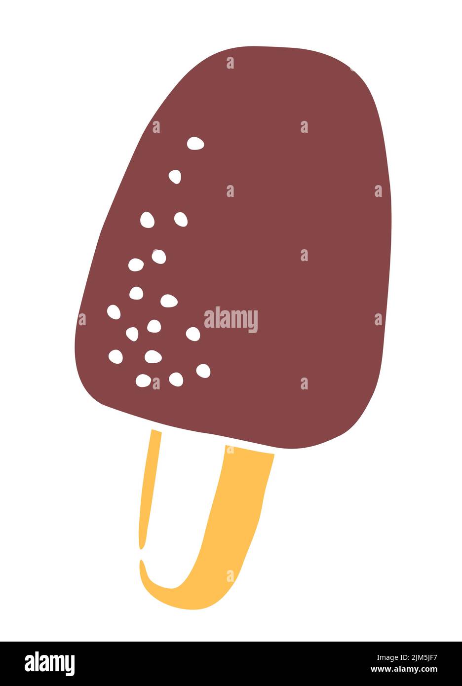 Ice Cream drawing hand painted with ink brush isolated on white background. Vector illustration