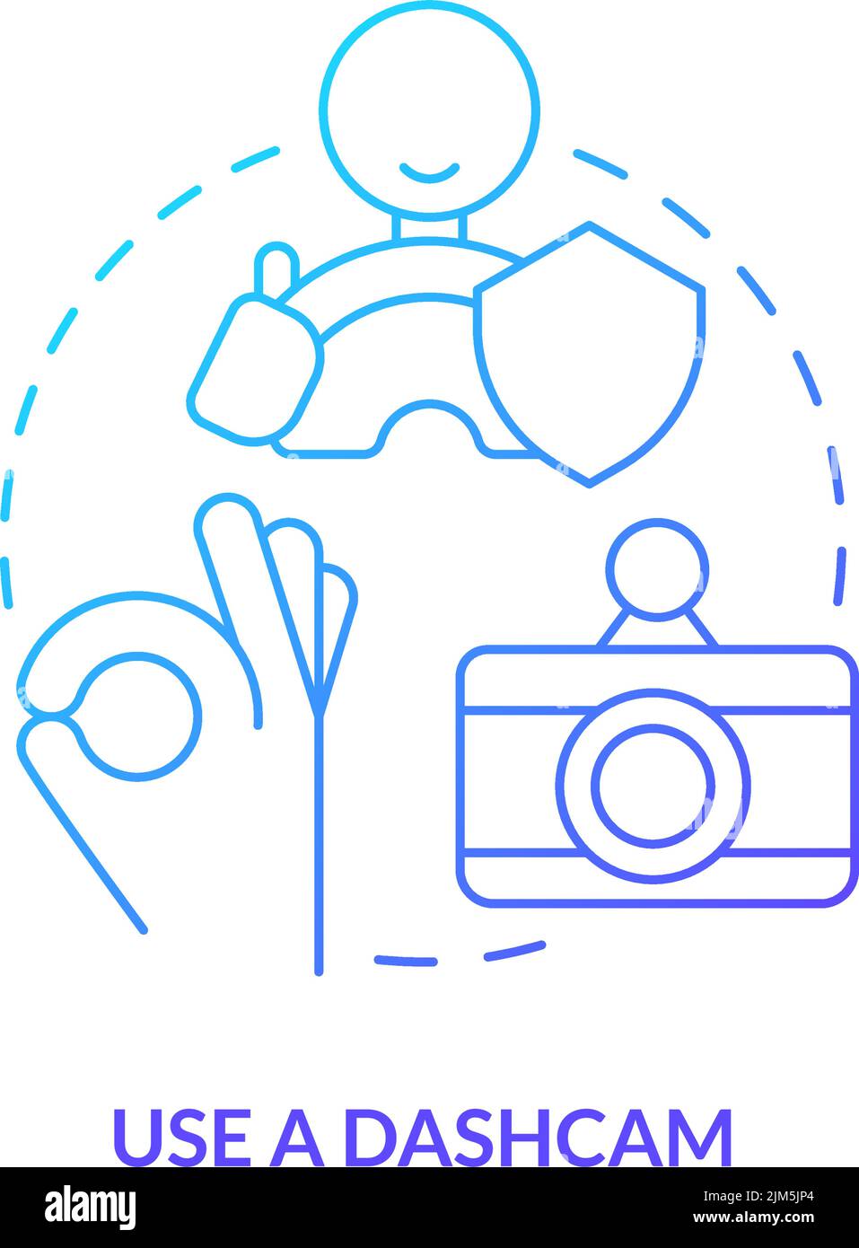 Use dashcam blue gradient concept icon Stock Vector