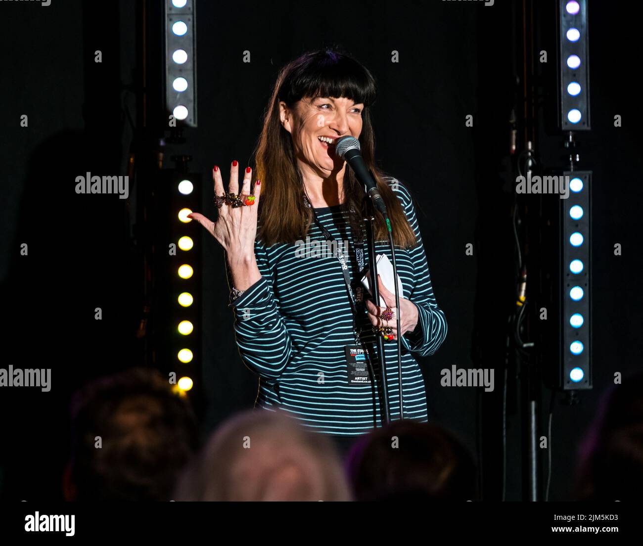Edinburgh, Scotland, United Kingdom, 4th August 2022. Edinburgh Festival Fringe: The Stand Comedy Club presents a showcase of the comedic talent on offer at this year's Fringe at the New Town Theatre. Pictured: Mary Bourke. Credit: Sally Anderson/Alamy Live News Stock Photo