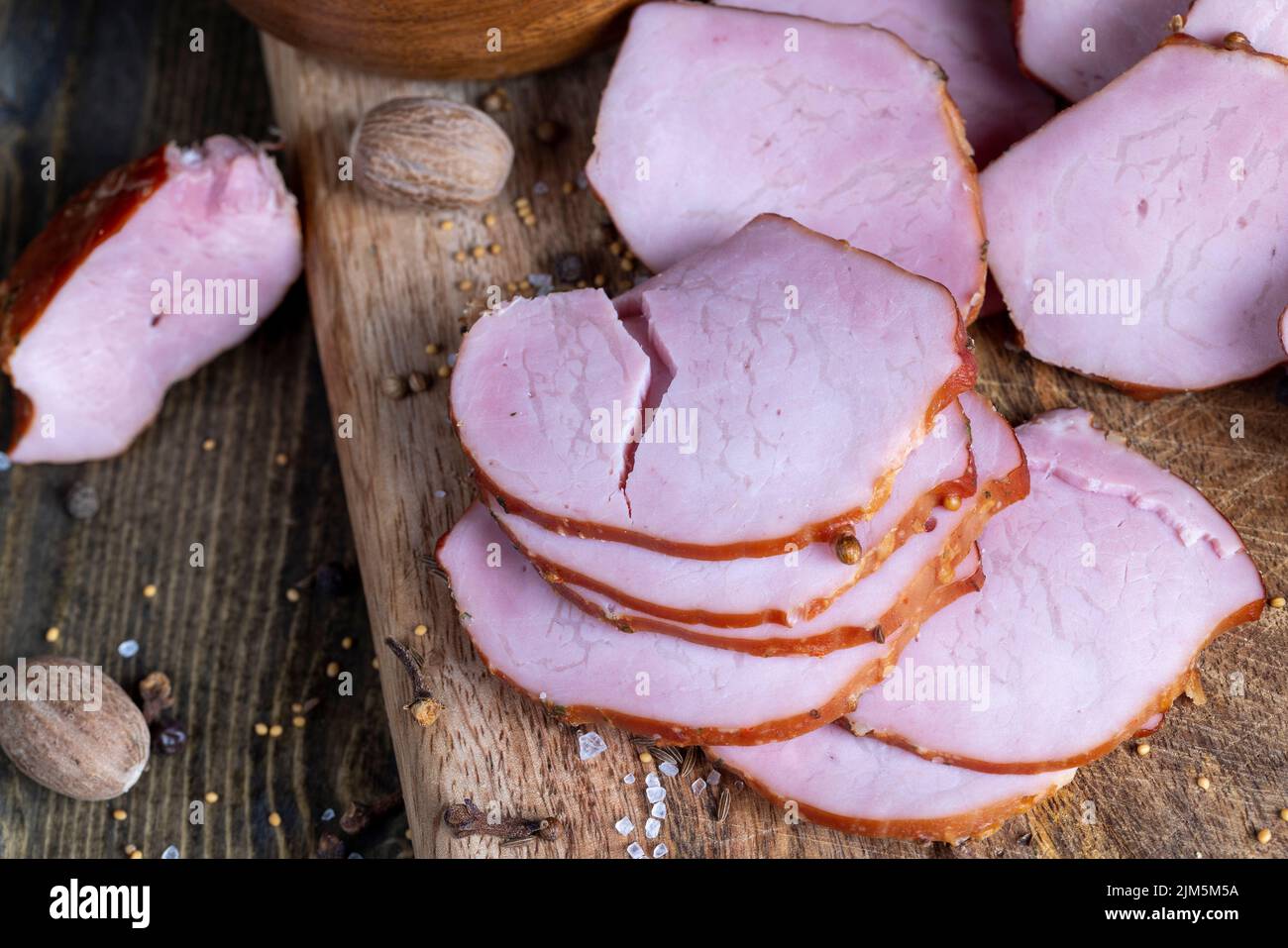 industrial production of meat that is cooked at the enterprise Stock Photo