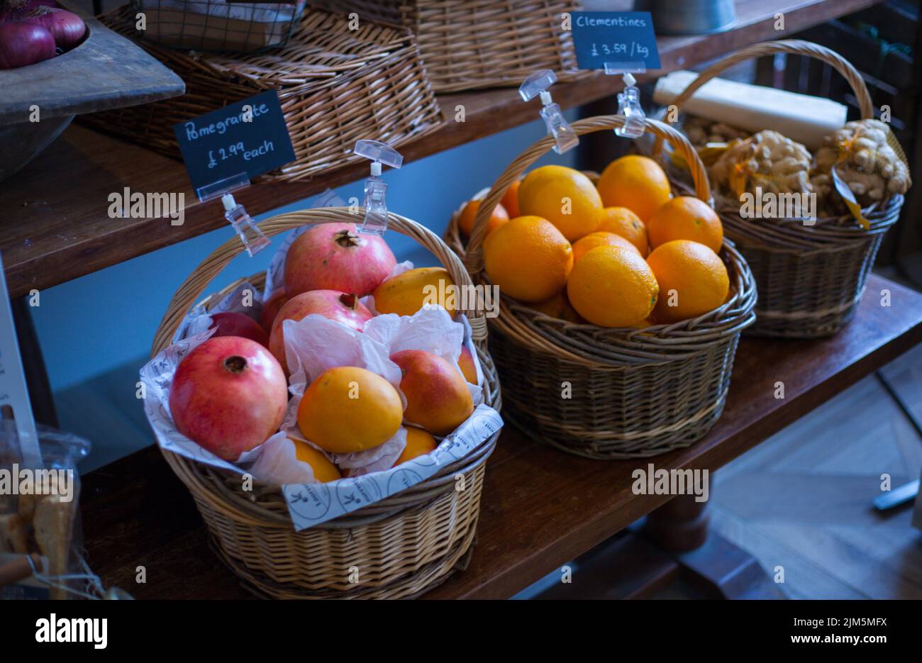 Cost of Living Crisis Closeup of a selection of fresh fruit and produce on sale in the