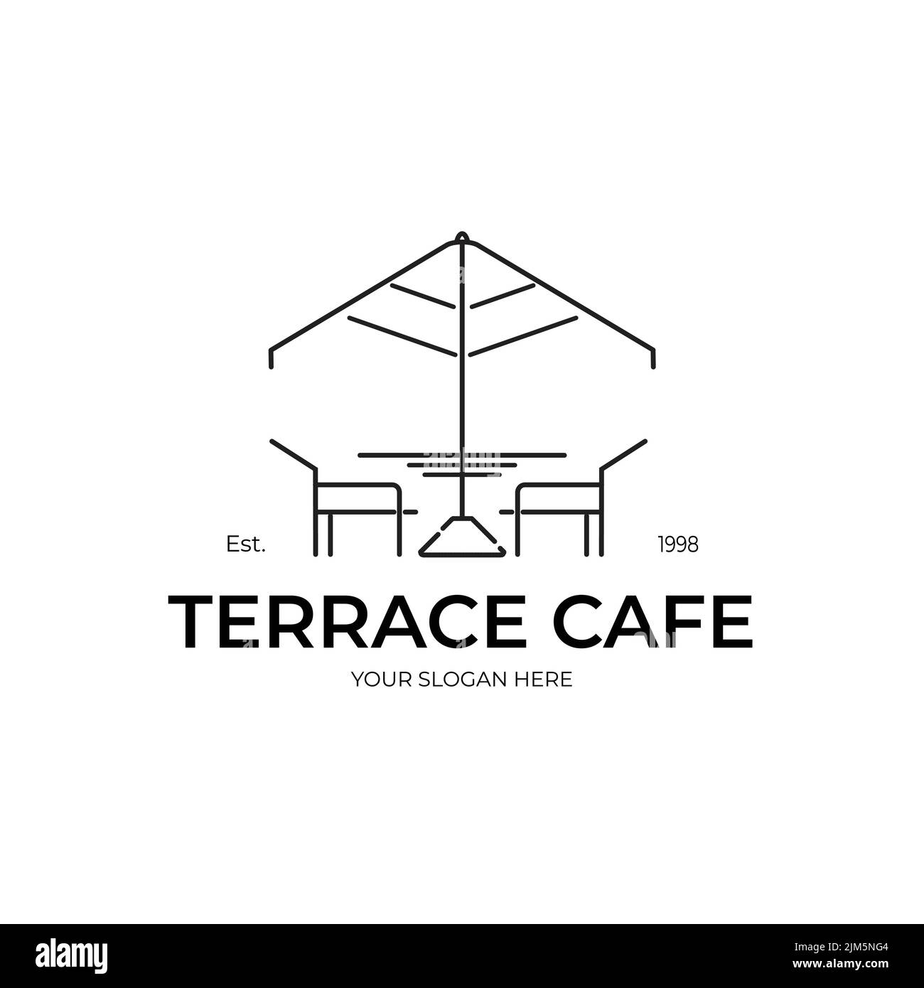 A vector design of logo ' Terrace cafe ' isolated in white background Stock Vector