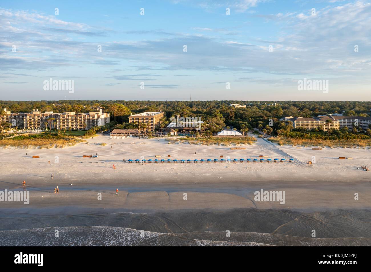 Bird'seye view of Coligny beach on Hilton Head Island.Ocean view at