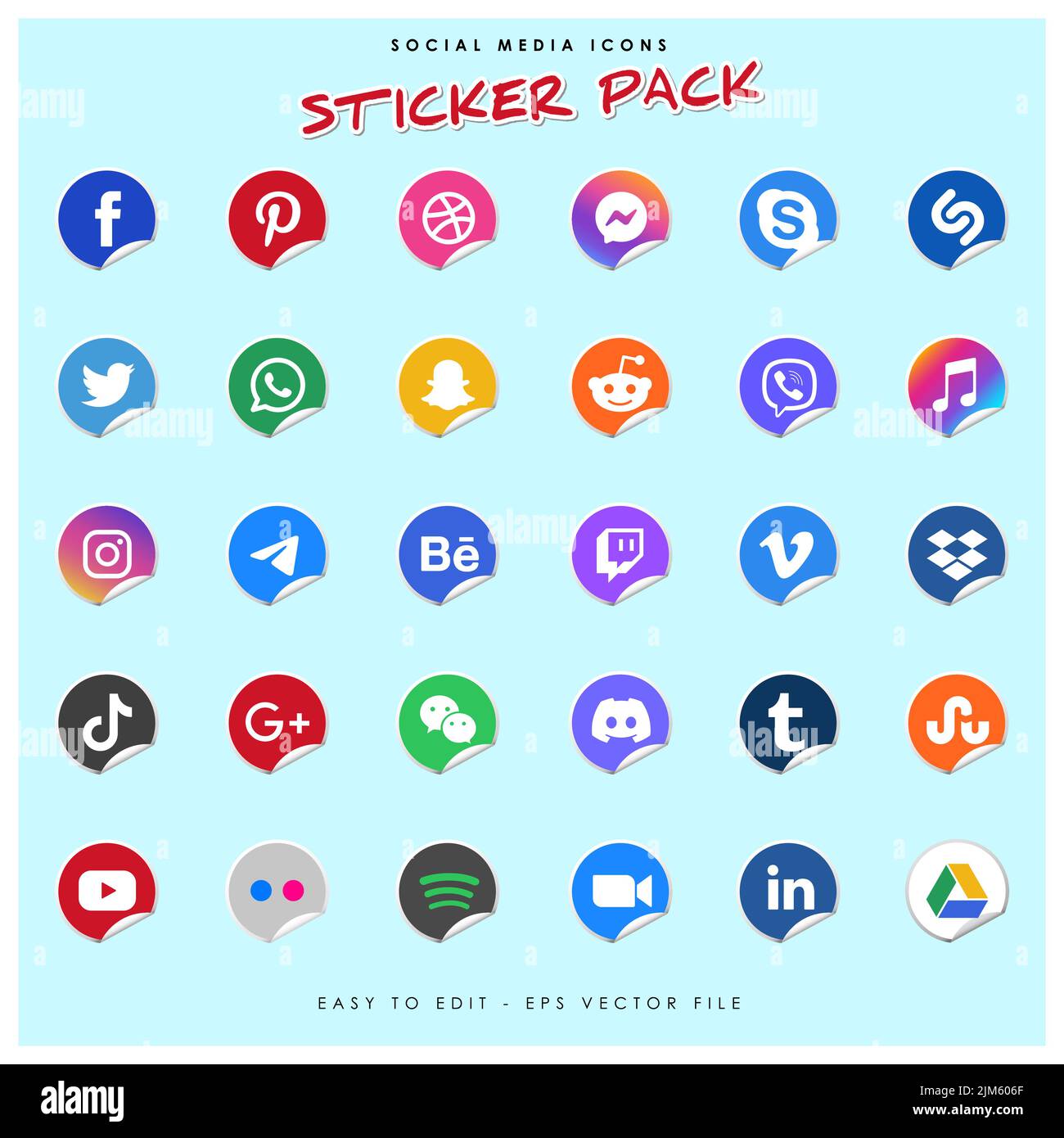 Stickers Marque - Instagram, Twitter, Snapchat, , Facebook.