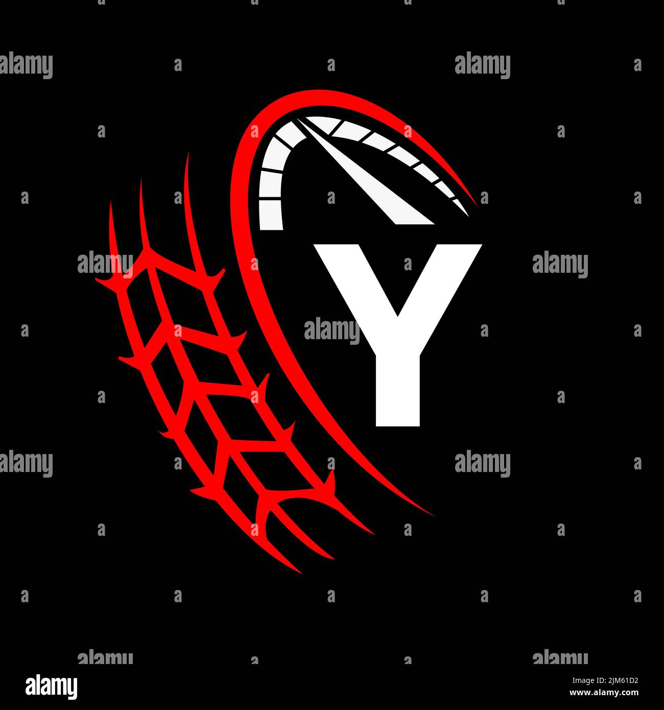 Car Automotive Logo On Letter Y Speed Concept. Sport Car Template For Car Service, Car Repair