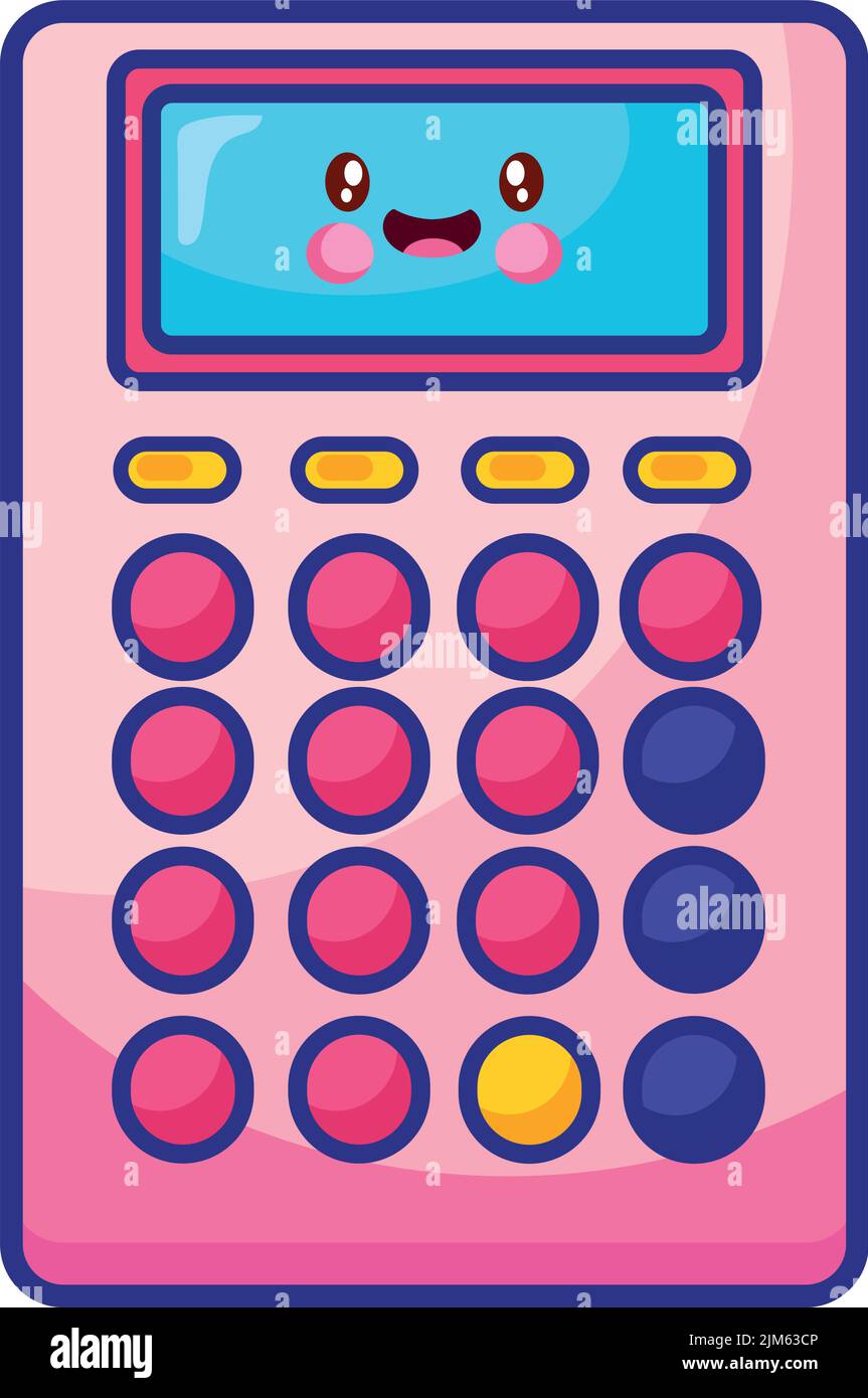 calculator math kawaii style Stock Vector Image & Art Alamy