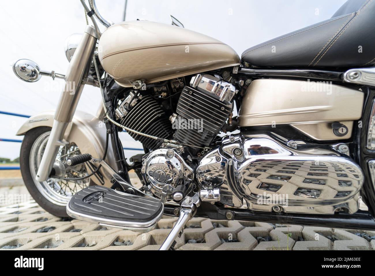 Classic V engine chopper by Yamaha Stock Photo