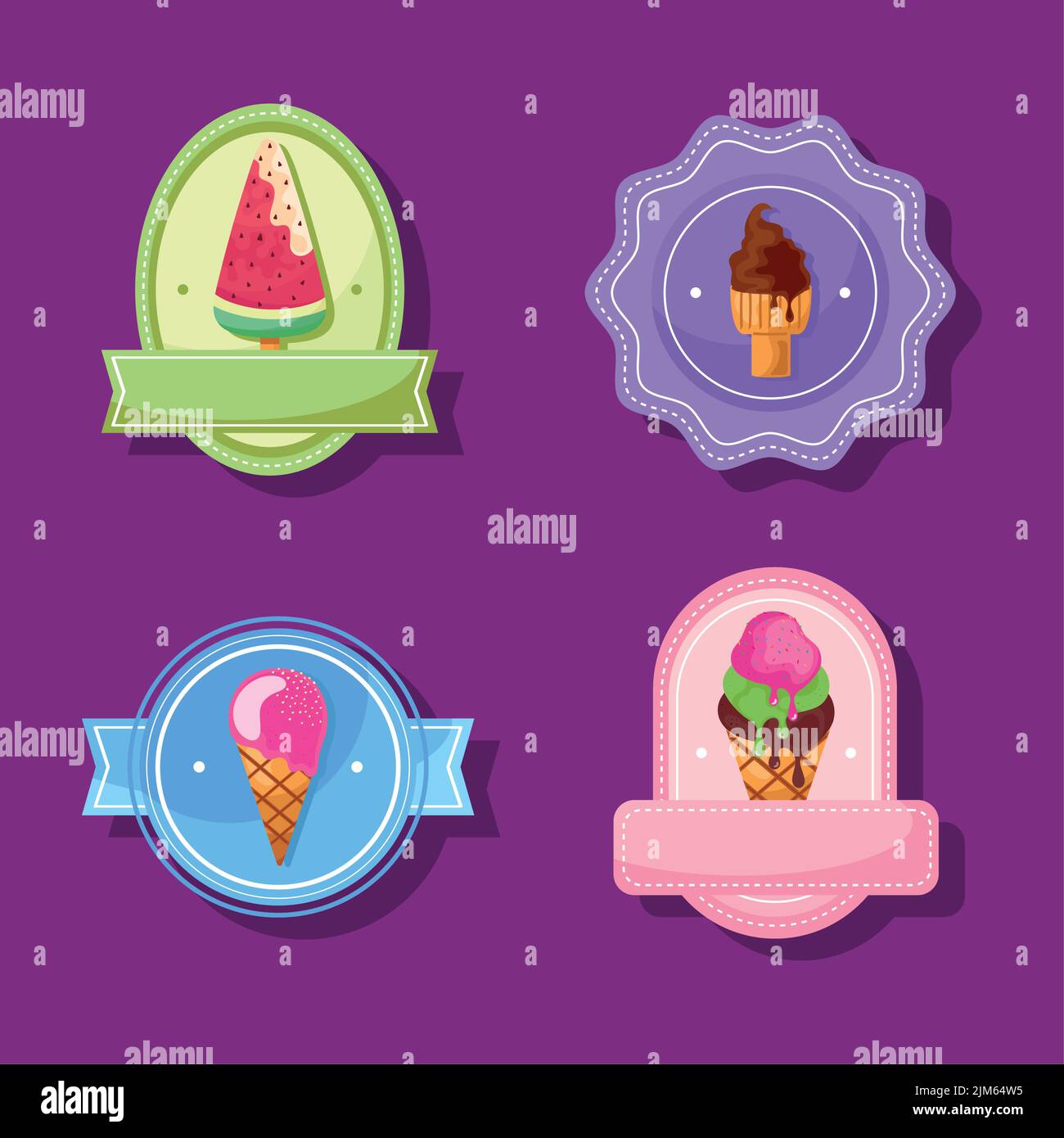 four-cold-food-labels-stock-vector-image-art-alamy
