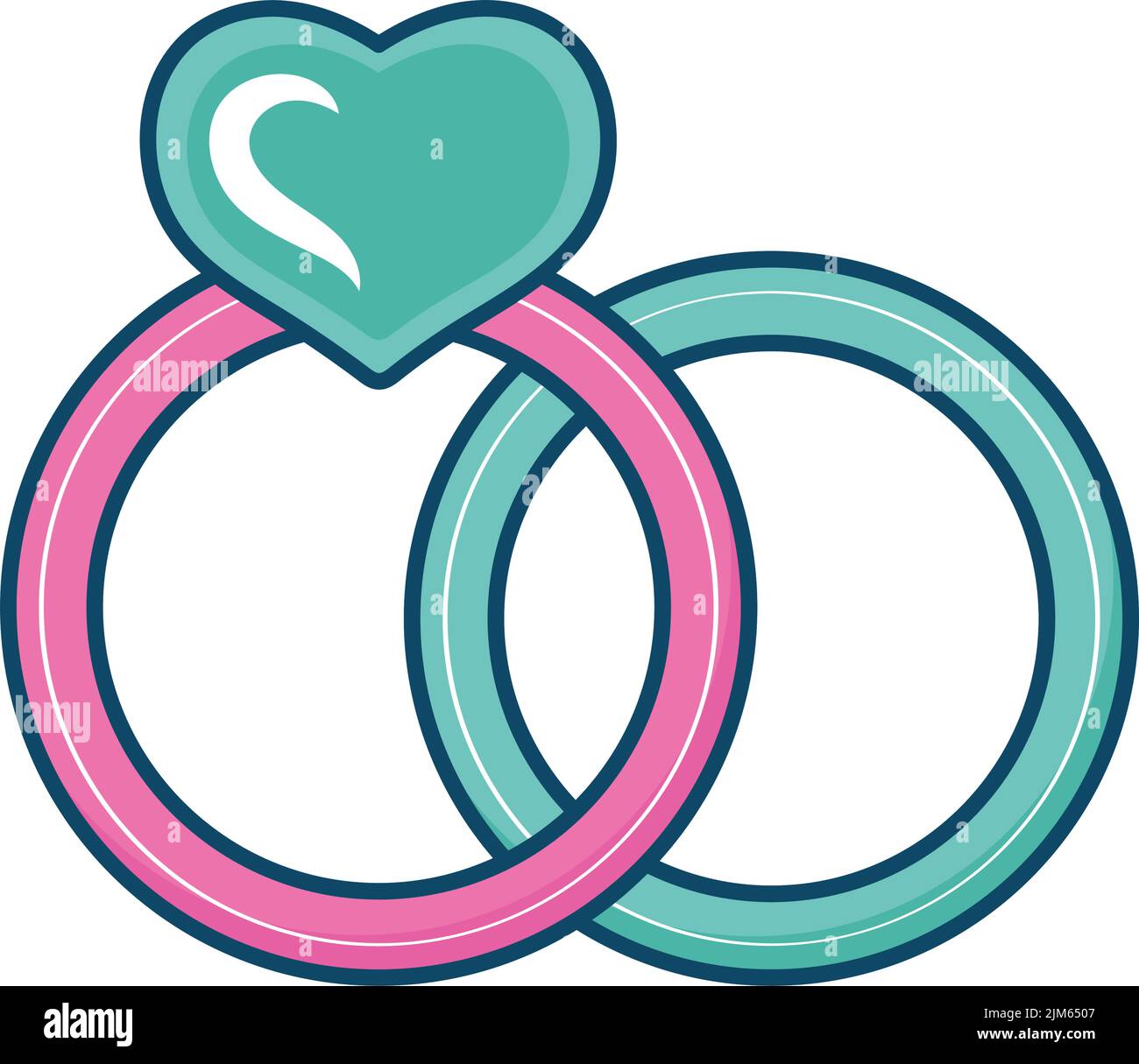 wedding rings with heart Stock Vector Image & Art - Alamy