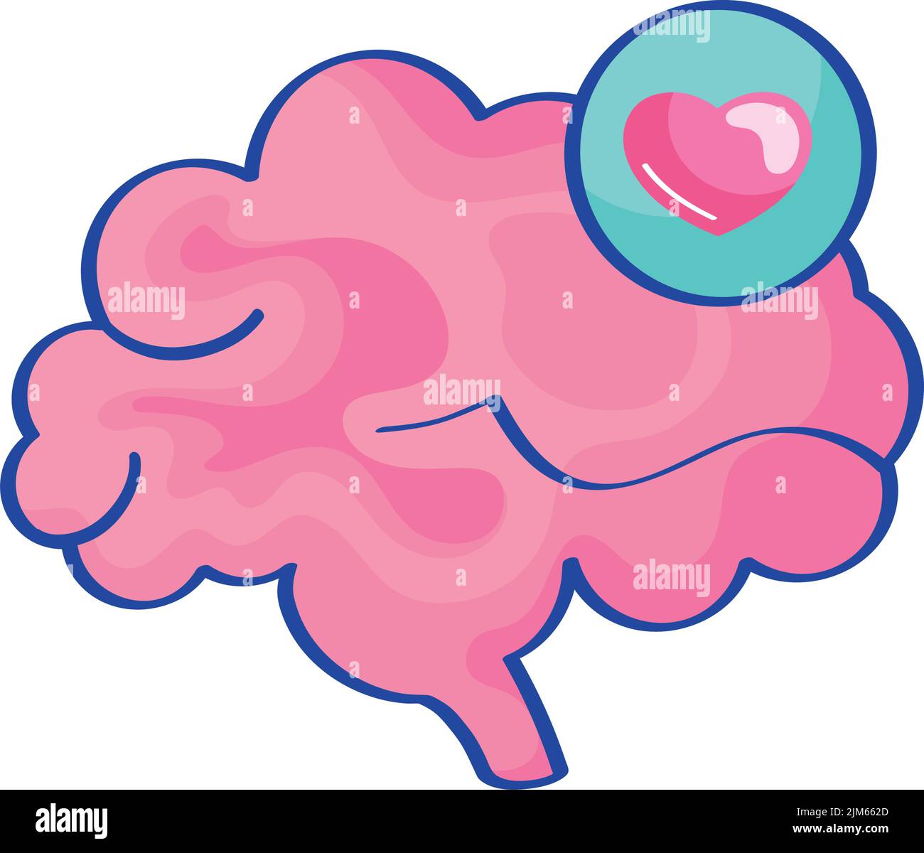 brain with heart Stock Vector Image & Art - Alamy