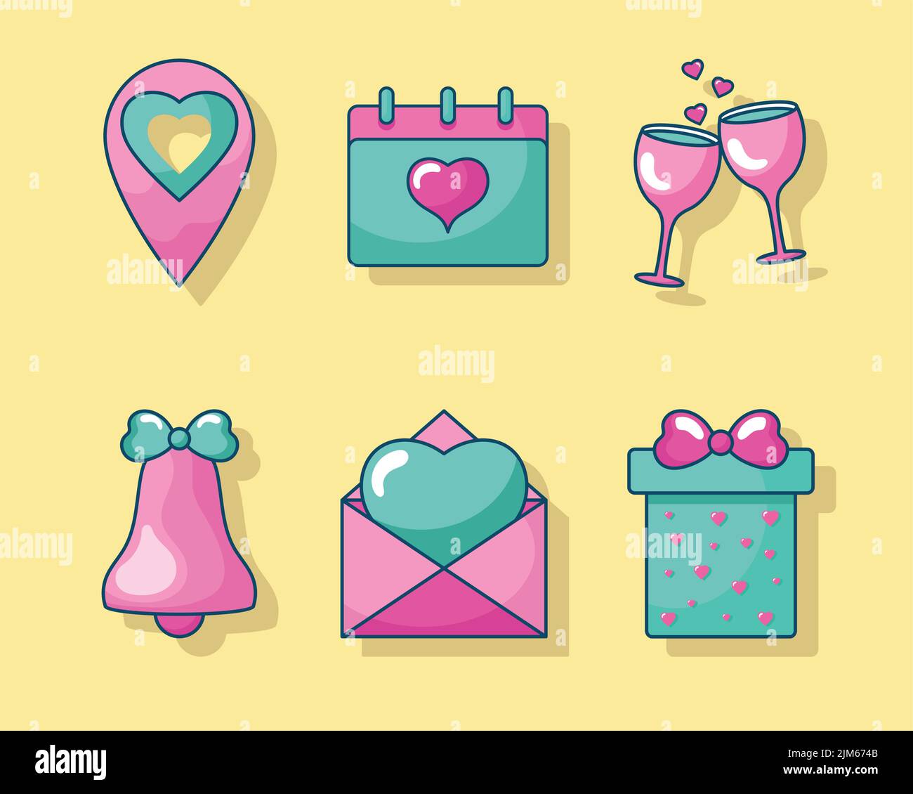 six wedding celebration icons Stock Vector Image & Art - Alamy