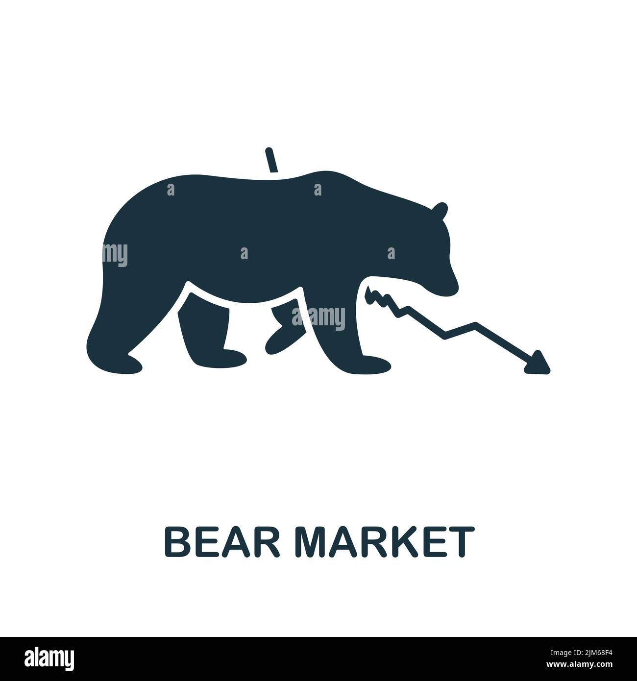 Bear Market icon. Monochrome simple line Stock Market icon for