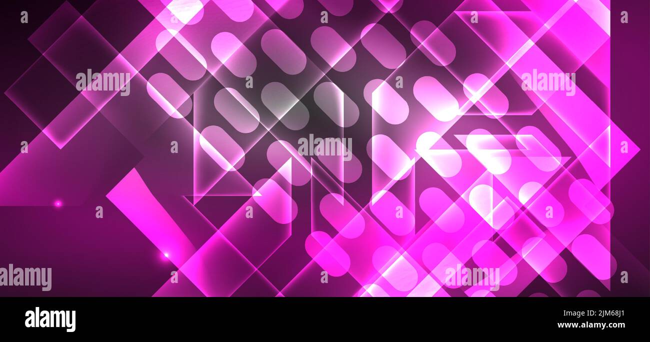 Background neon glowing lines and geometric shapes. Lights in the dark ...