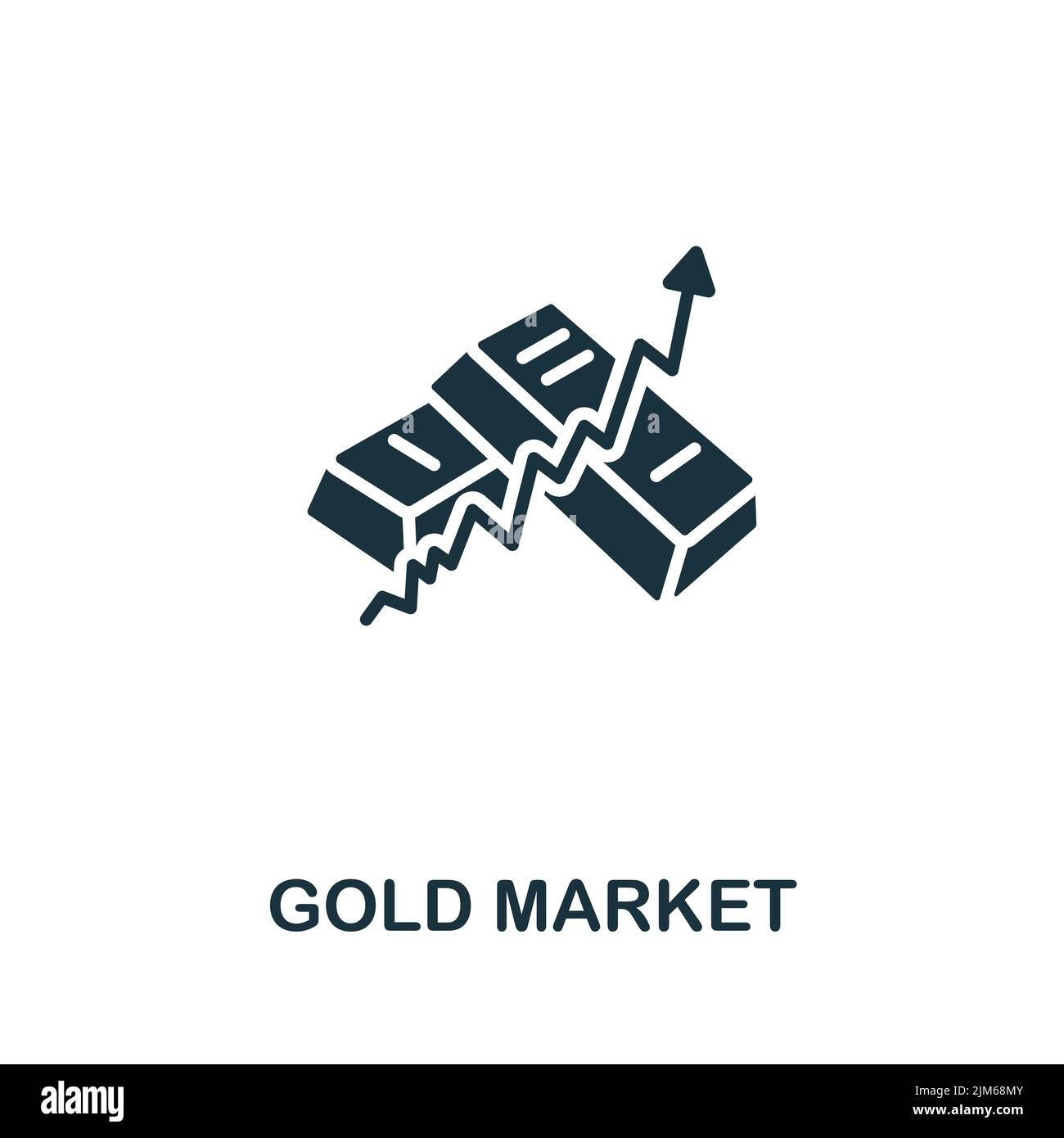 Gold Market icon. Monochrome simple line Stock Market icon for ...