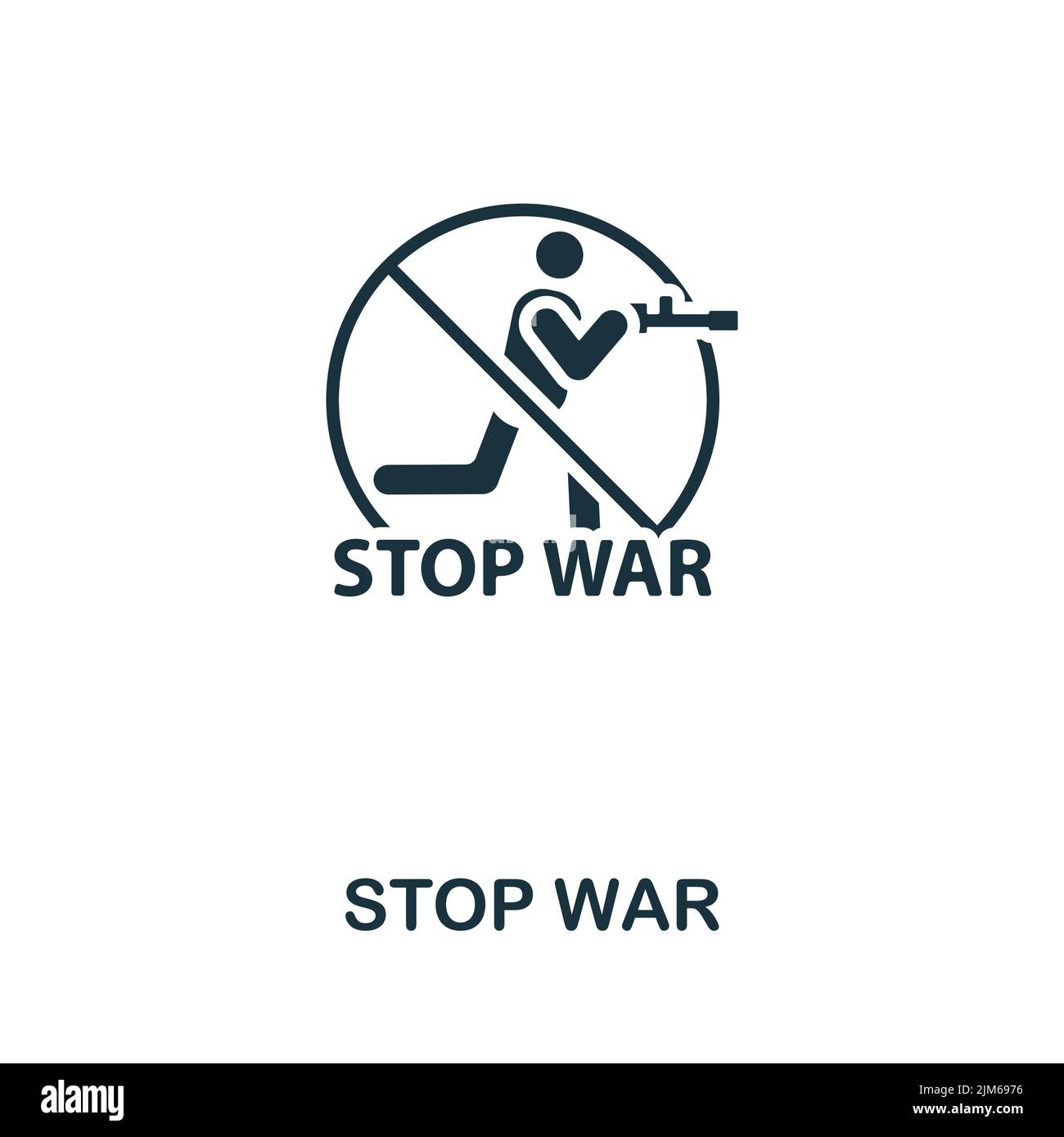 Stop War icon. Monochrome simple line War icon for templates, web design and infographics Stock Vector