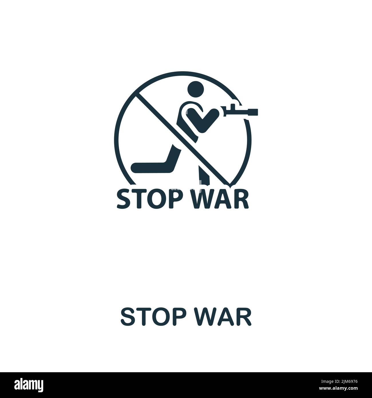 Stop War icon. Monochrome simple line War icon for templates, web