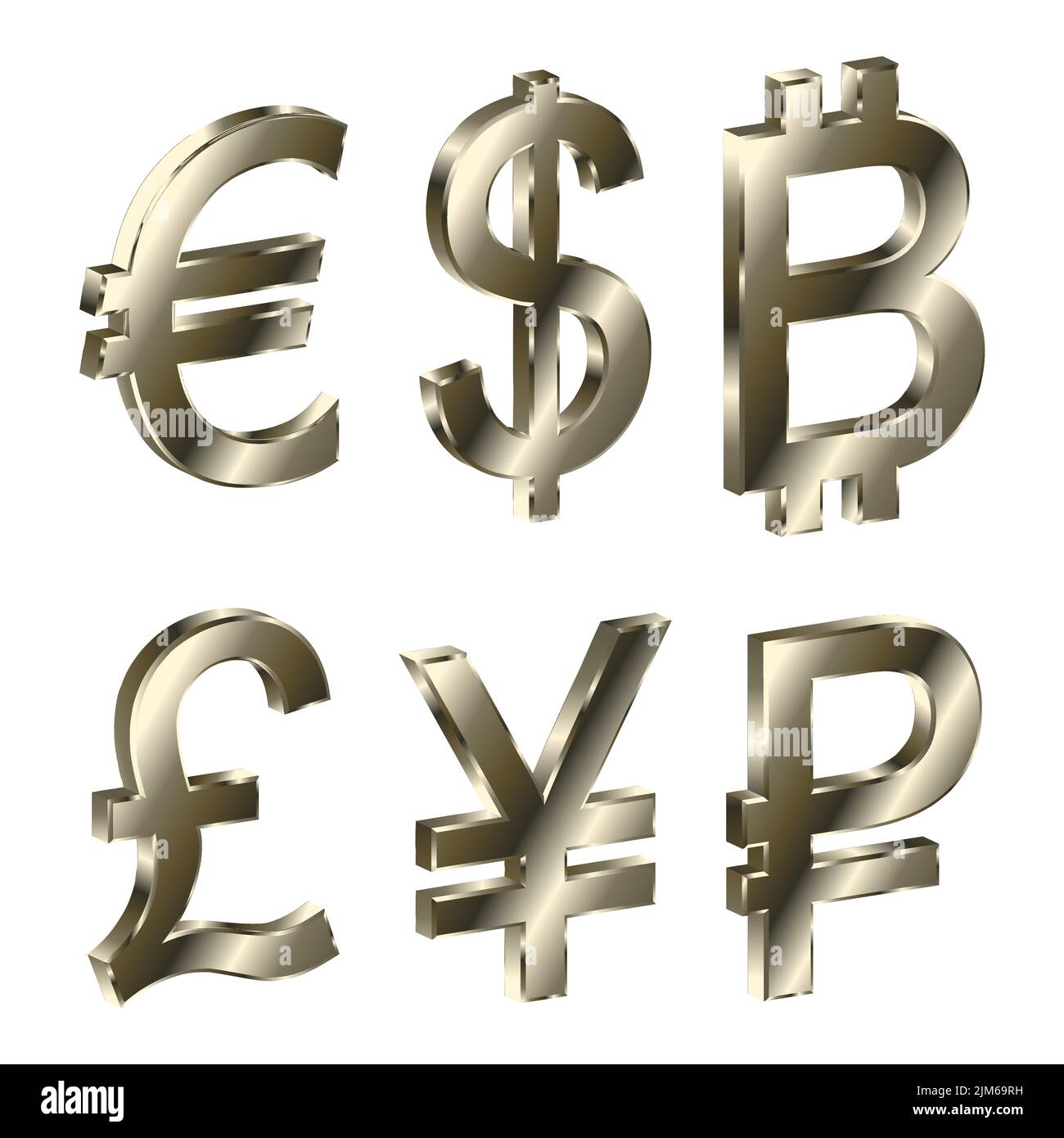 3d metallic currency symbols hi-res stock photography and images - Alamy