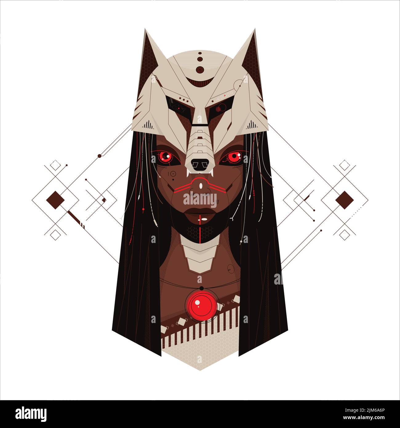 Girl With Wolf Hat Tattoo