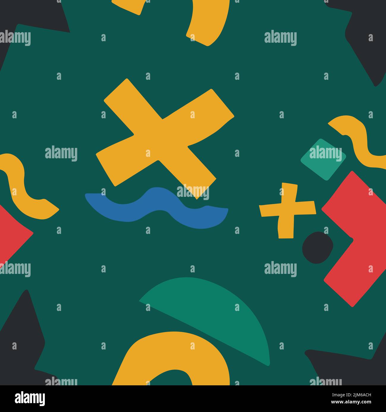 Vector seamless pattern. Repeating abstract background with hand drawn ...