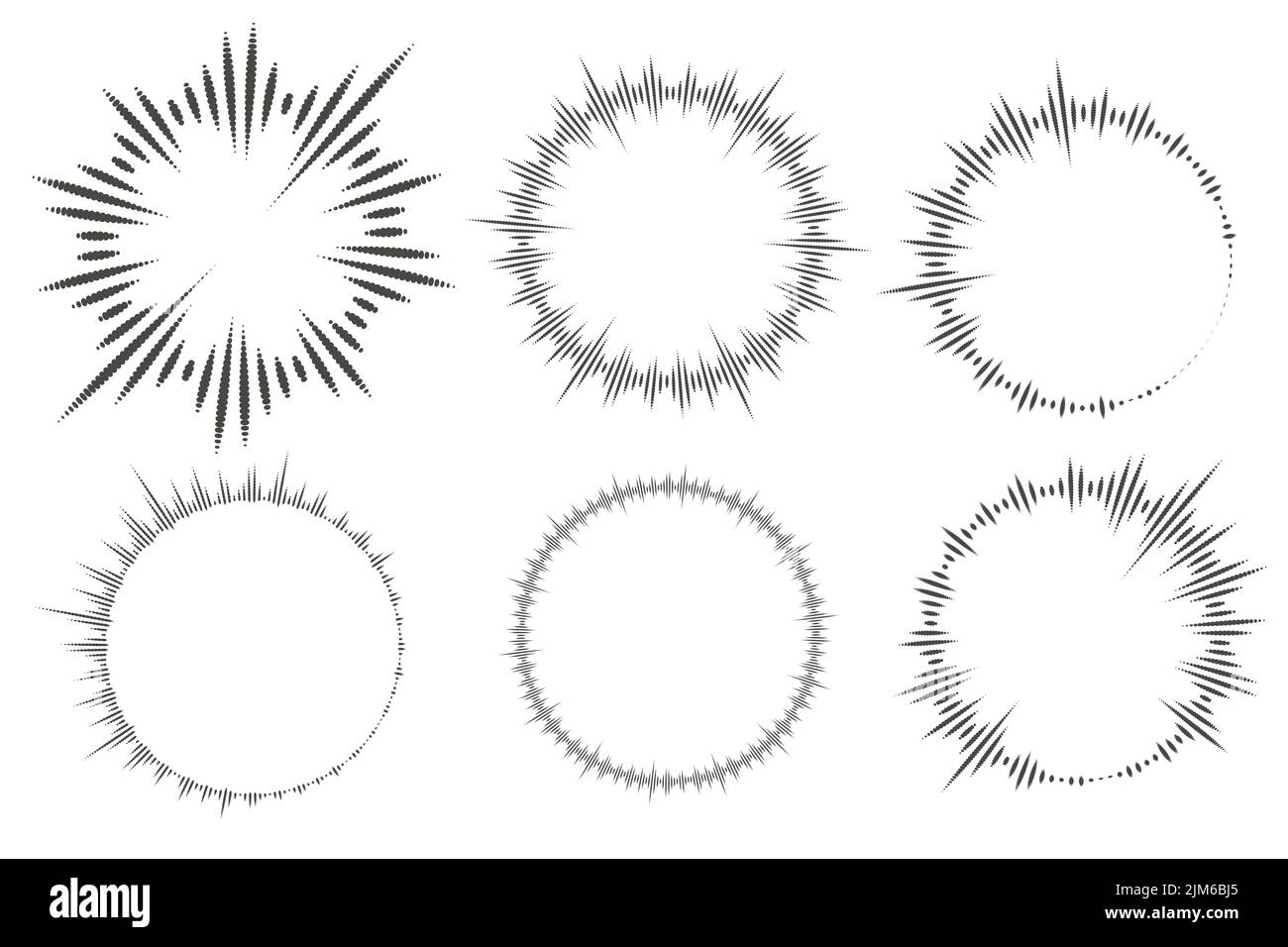 Circular music sounds equalizer. Circle audio waves. Abstract radial radio and voice volume symbol. Vector illustration Stock Vector