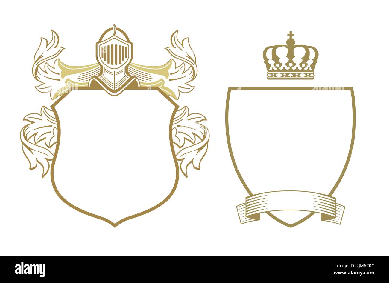 Coat of arms shield icons illustratio Stock Vector