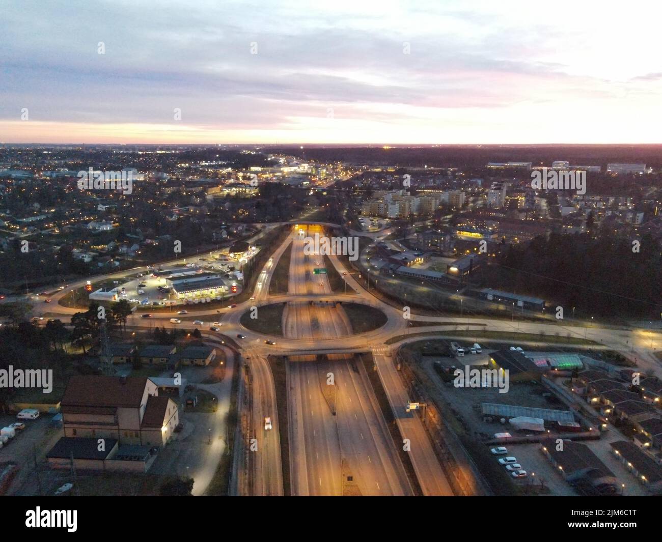 An aerial view of ring road in the evening Stock Photo Alamy