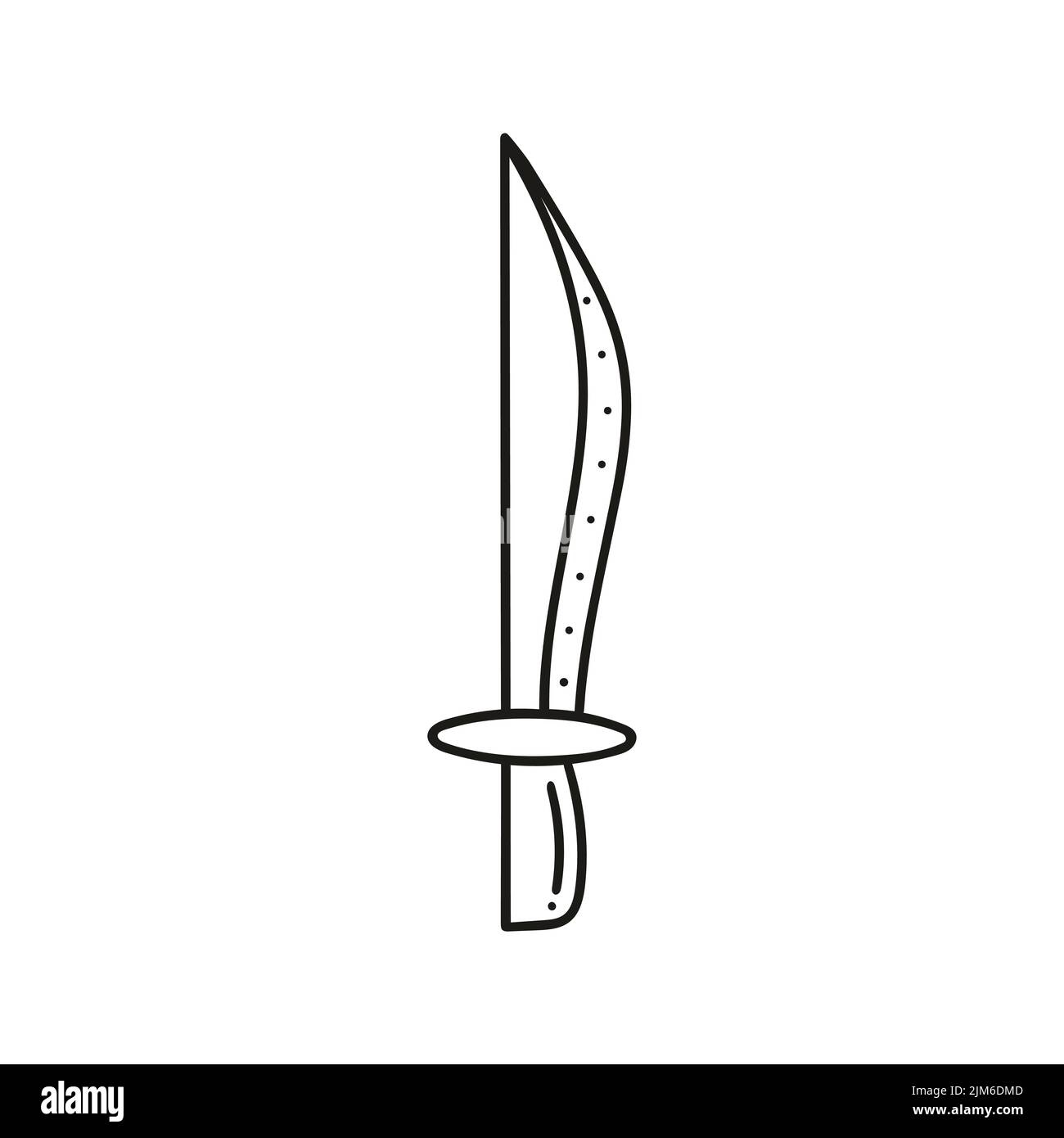 Black doodle knife isolated on white background Stock Vector Image & Art Alamy