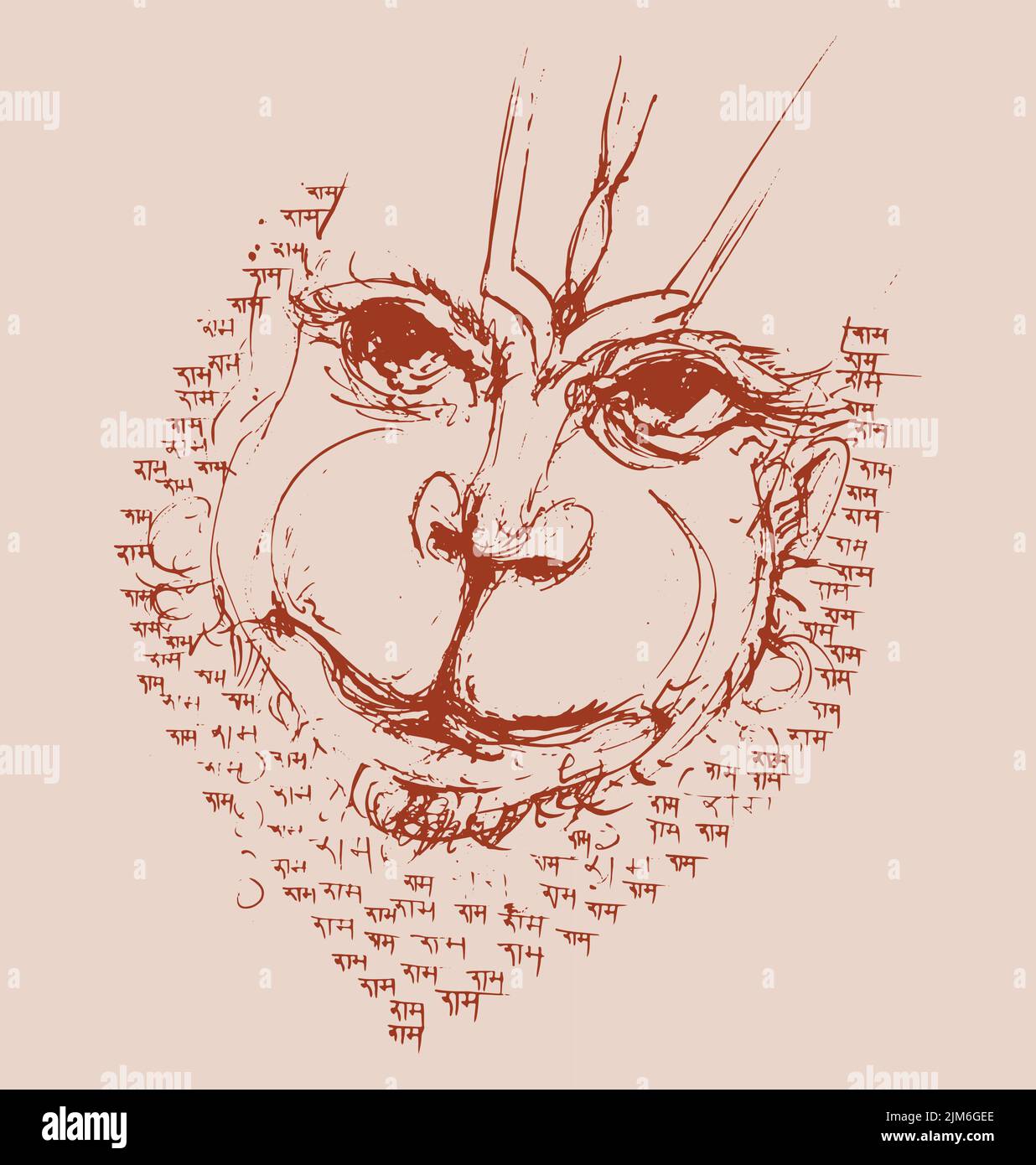 Hanuman Drawing, HD Png Download - kindpng