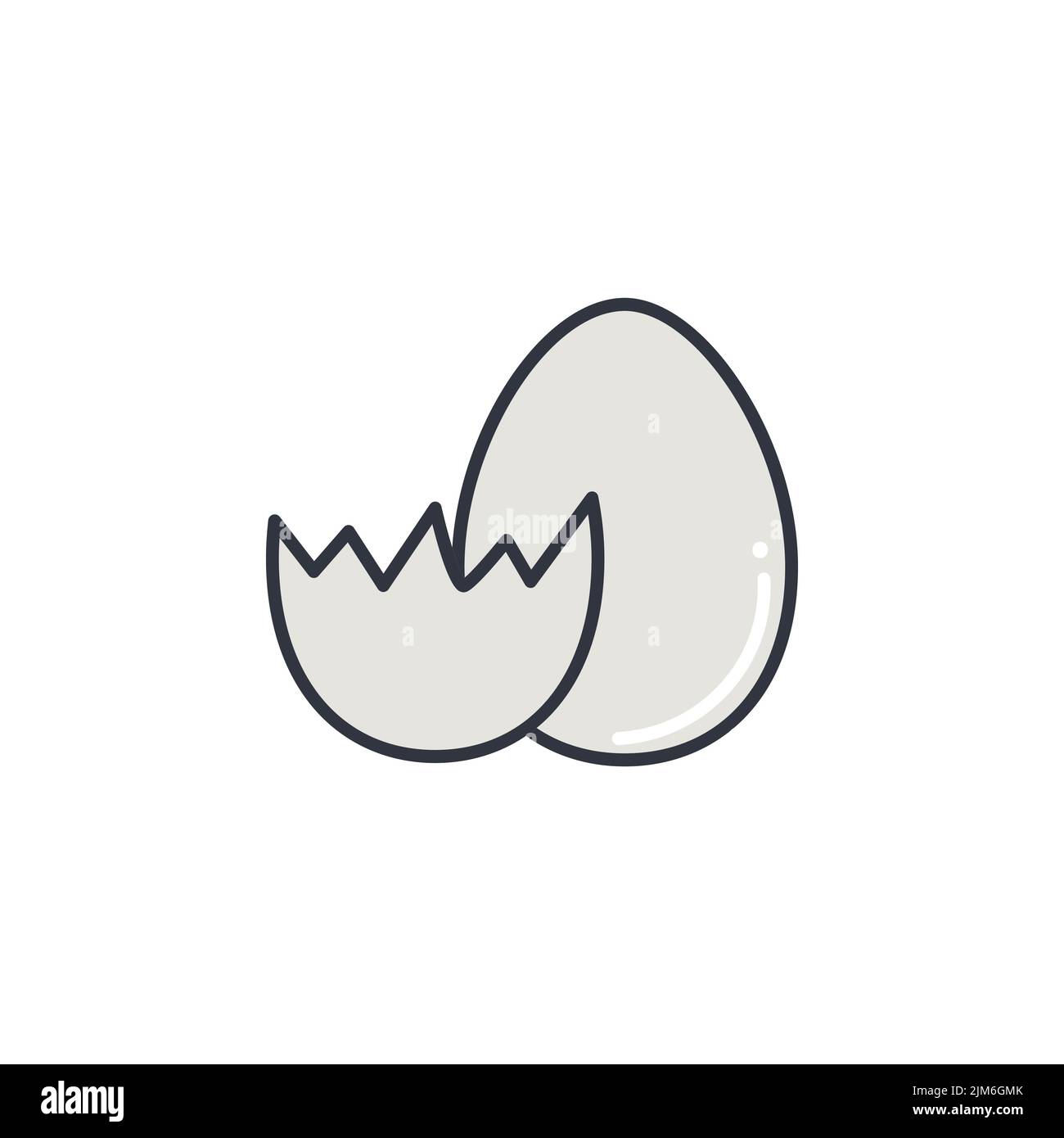 Chicken egg color line icon vector illustration Stock Vector
