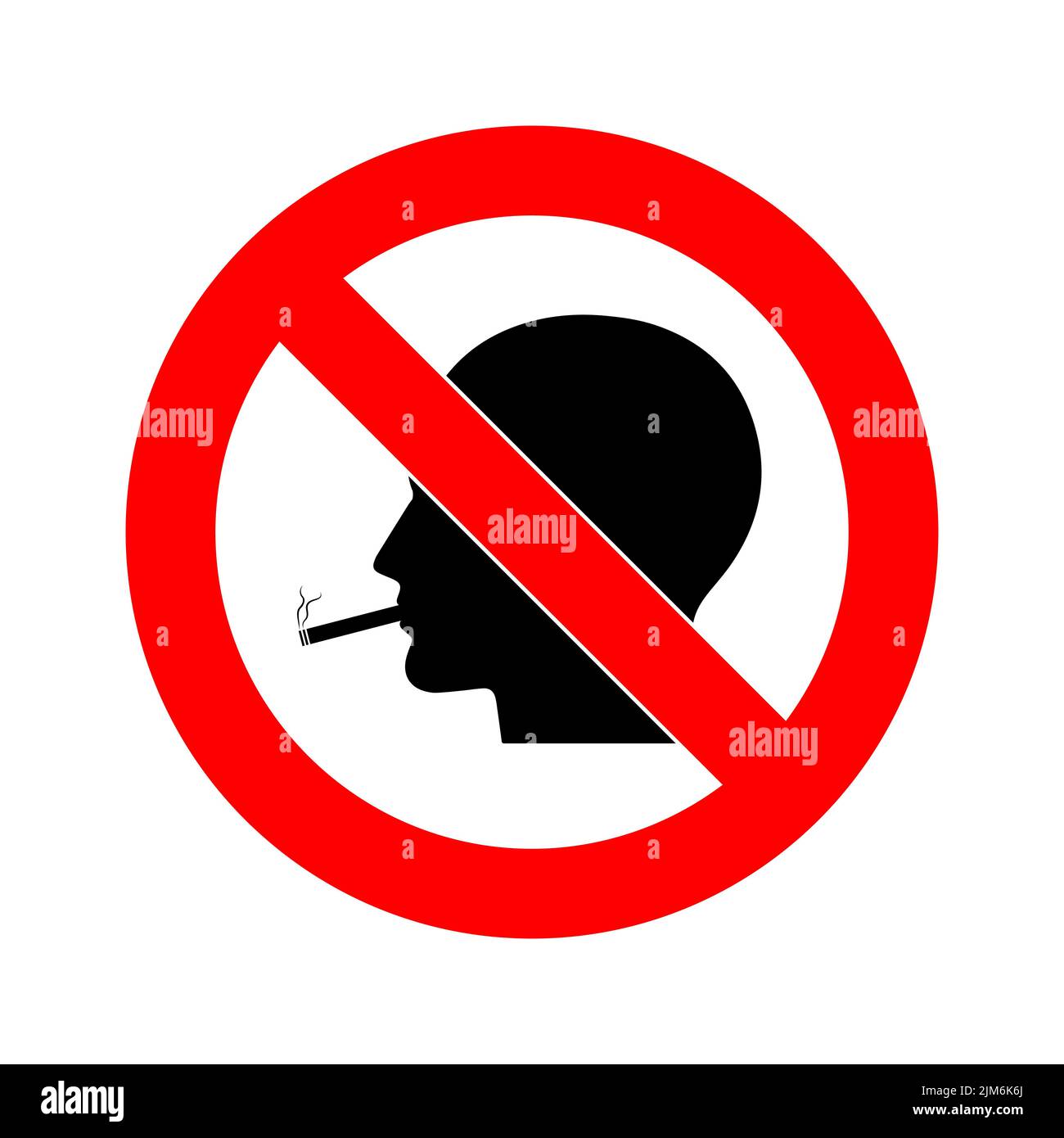No smoking sign on white background. Vector illustration. No smoking icon in flat design. Stock Vector