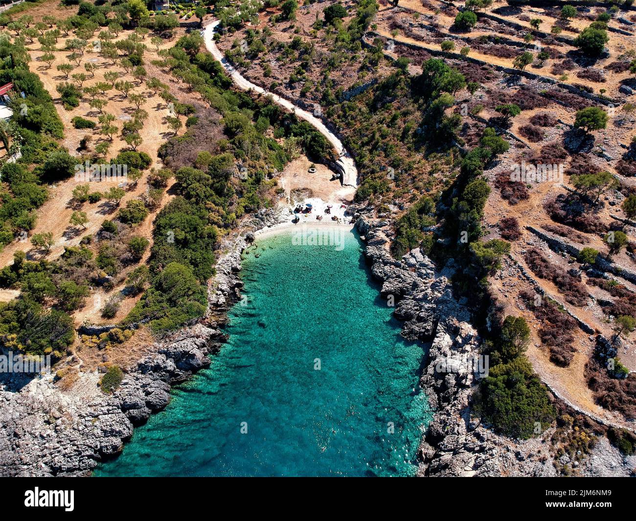 Aerial view rocky island clear hi-res stock photography and images - Alamy