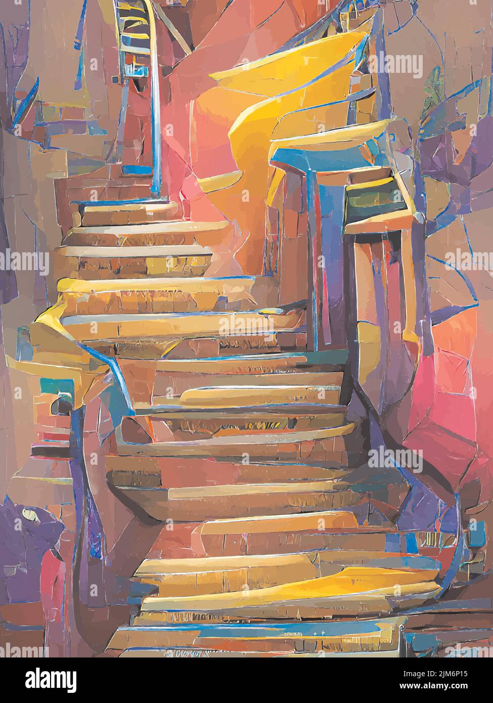 painting of stairs in different colours Stock Vector Image & Art Alamy